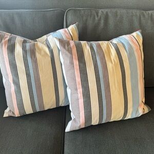 Missoni Home Pastel Striped Throw Pillow Pair - Blue, Pink, Gray, Cream